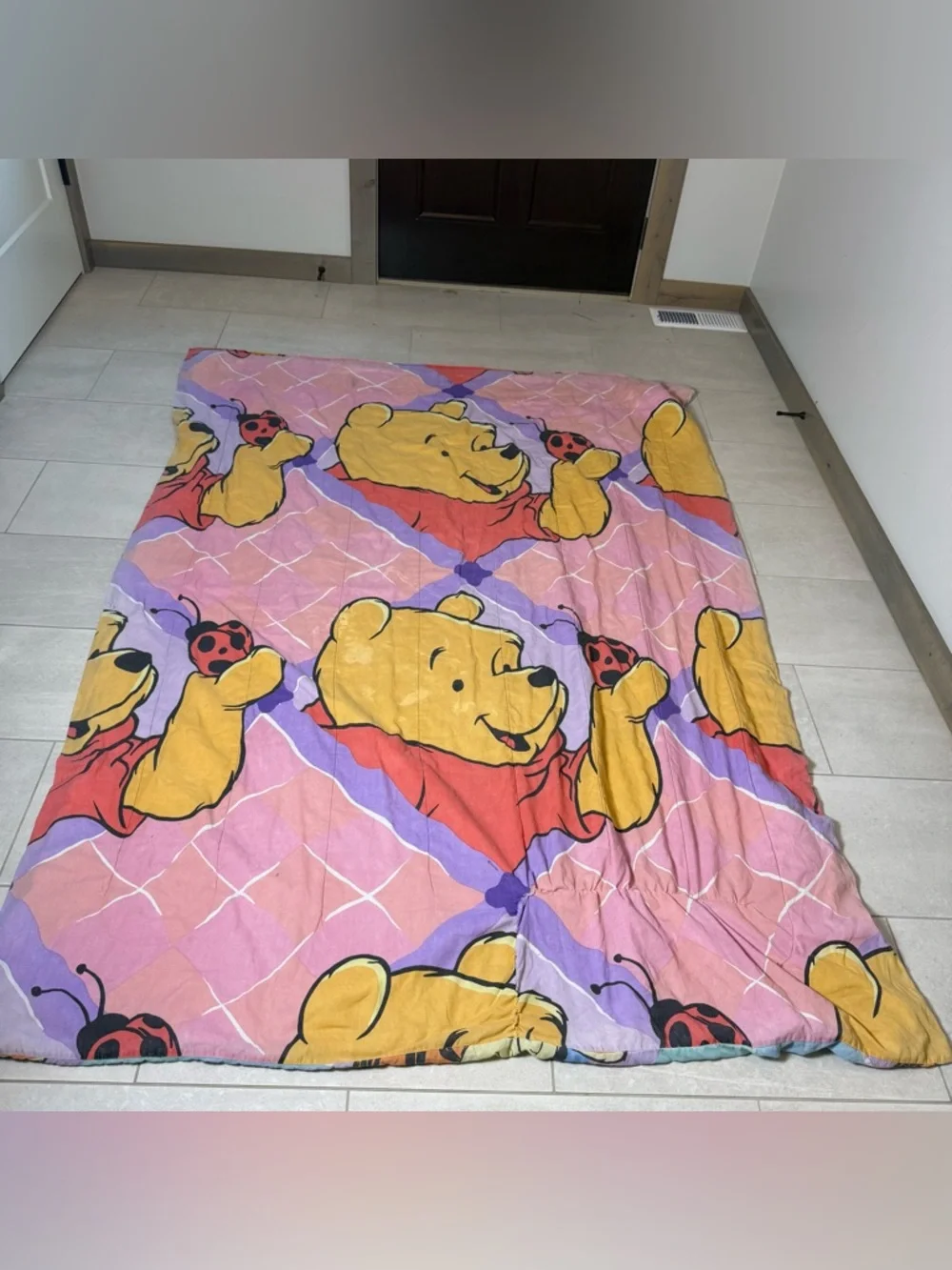 Vintage Winnie The Pooh Tigger Twin Comforter Bedding Great for a Project